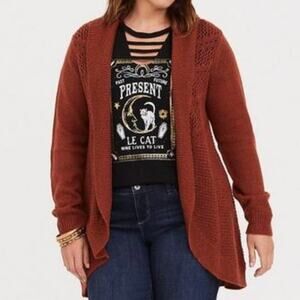 Torrid Open Front Cardigan Orange Brown Size 4